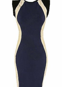 Juliets Kiss Womens Celebrity Colour Block Optical Illusion Contrast Party Bodycon Mini Dress (UK Size 16)