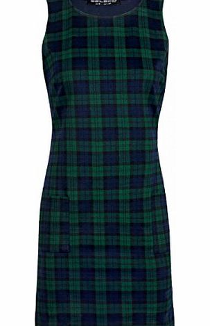 Juliets Kiss Womens Green Check Shift Dress Ladies (14 - Green)