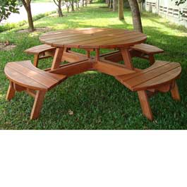 Jumbo 1.5m dia Hardwood Picnic Table