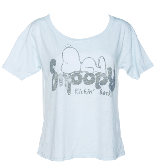 Ladies Sky Blue Snoopy Kickin Back Off The