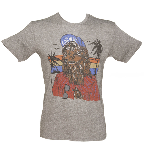 Mens Grey Triblend Chewie Hipster Star Wars