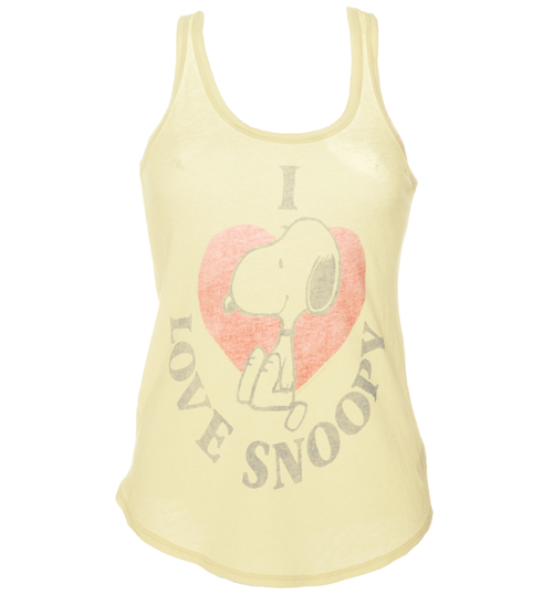 Ladies I Love Snoopy Vintage Racerback Tank from