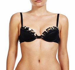 Just Cavalli Black leopard and lace push-up bra