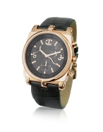 Just Cavalli Ular - Black Logo Dial Croco Stamped Strap