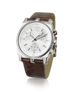 Just Cavalli Ular - Silver Logo Dial Croco Stamped Strap