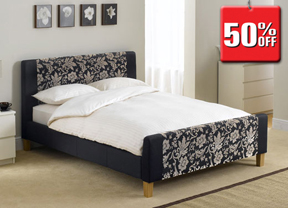 Justwise group ltd Double Morgan Bedstead - Black / Upholstered