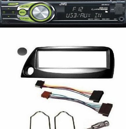 JVC FORD KA BLACK CAR STEREO FULL FITTING KIT FROM START TO FINISH. INCLUDES A JVC KD-R422 SINGLE CD/MP3