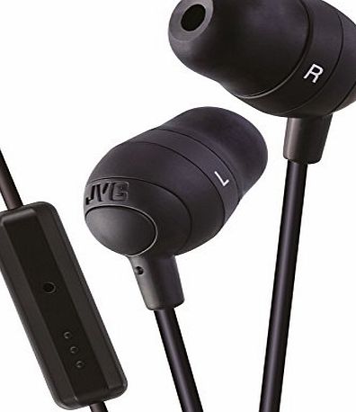 JVC HAFR37 Marshmallow In-Ear Headphones with Remote and Microphone - Black