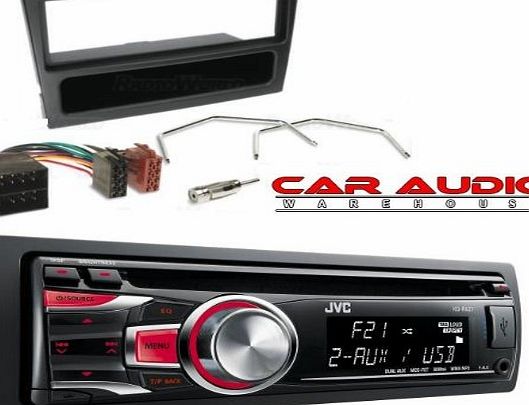 VAUXHALL CORSA/COMBO STEREO/RADIO FITTING KIT FASCIA/FACIA PLATE AERIAL ADAPTOR ISO LEAD & KEYS.INCLUDES A JVC KD-R421 SINGLE CD/MP3/USB PLAYER. (Please Note Stereo Illumination may vary)