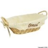 JVL Bread Basket Natural Oval Embroidered Lining