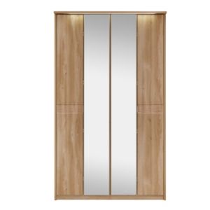 Kingstown Noah Oak 4 Door Mirror Wardrobe