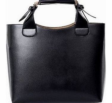 kingthing-UK Free DeliveryNEW VINTAGE CELEBRITY TOTE SHOPPING BAG PU LEATHER ADJUSTABLE HANDLEBLACK