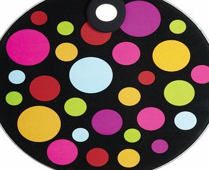 Kitchen Craft KCWTSPOLKARD-Toughened Glass Round Worktop Protector - Polka Dot