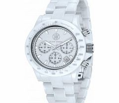 Klaus Kobec Racer White Ceramic Chronograph Watch