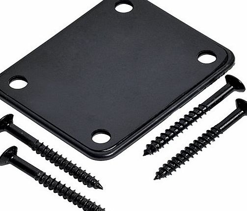 Kmise Black Neck Plate w/ Screw for Fender Strat Tele guitar replacement