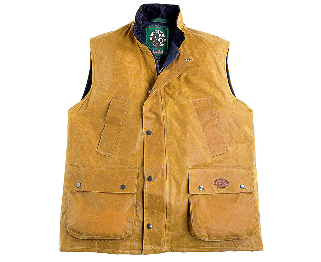 Men` Waxed Gilet - Gold - Medium (40 inch chest)