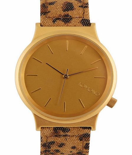 Komono Womens Komono Wizard-Print Series Watch - Leopard