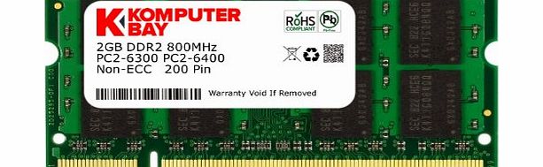 Komputerbay 2GB DDR2 PC2-6400 800MHZ 200 PIN SODIMM LAPTOP MEMORY RAM FOR DELL: Inspiron 13 1318 1410 1420 1501 1510 1520 1525 1526 1545 1720 1721 6000 630m 640m 9400 E1405 E1505 E1705 Mini 12 Mini 9