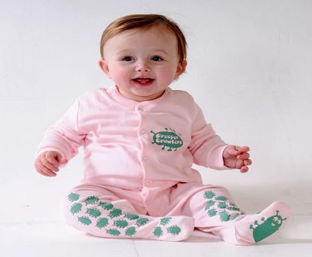 Koo-Di Creeper Crawler Grip Suit 6-9 Months Pink