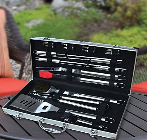 Kovot  18 Piece Stainless Steel BBQ Set   FREE Aluminium Carry Case