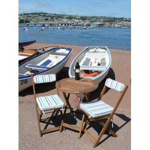 kreta Table and 2 Chairs with Blue Stripes