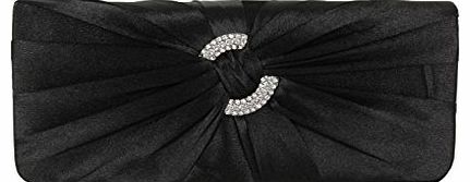 Krisp  New Ladies Womens Satin Diamante Studded Bridal Wedding Party Evening Clutch Shoulder Hand Bag One Size (15206)