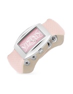 Krizia Women` Signature Pink Rubber Band Snap Watch