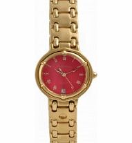 Krug Baumen Ladies Charleston Red Gold Watch