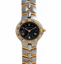 Krug Baumen Ladies Regatta Black Steel Gold Watch