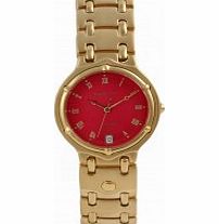 Krug Baumen Mens Charleston Red Gold Watch