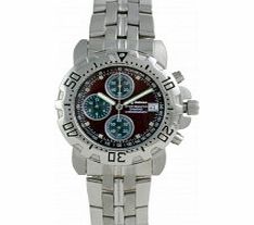 Krug Baumen Mens Sportsmaster Diamond Brown Dial