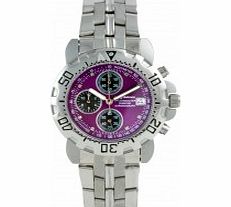 Krug Baumen Mens Sportsmaster Diamond Purple Dial