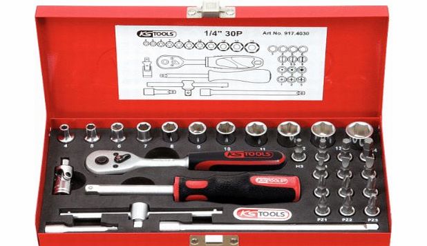 KS Tools 917.403 CLASSIC Hex Socket Set, 30 Pieces, 1/4-Inch