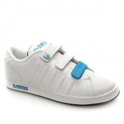 K*Swiss Male Lozan Tt Iii Strp Leather Upper Fashion Trainers in White and Blue