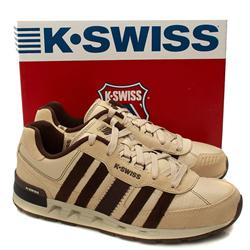 K*Swiss Male Truxton Leather Upper Fashion Trainers in Beige