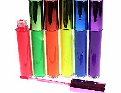 Kurtzy Neon UV Glow in Dark Lip Gloss Polish Make Up-Set of 6 by Kurtzy TM