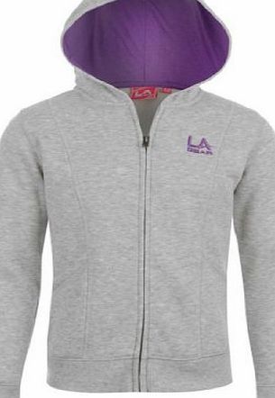 L.A. Gear LA Gear Full Zip Hoody Girls Grey Marl/Purpl 11-12 (LG)