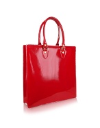 Ruby Red Patent Leather Tote Bag