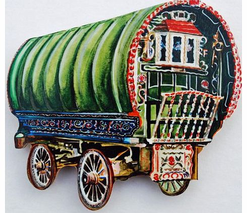 L R Bow Top Romany Gypsy Caravan Magnet - WT46J