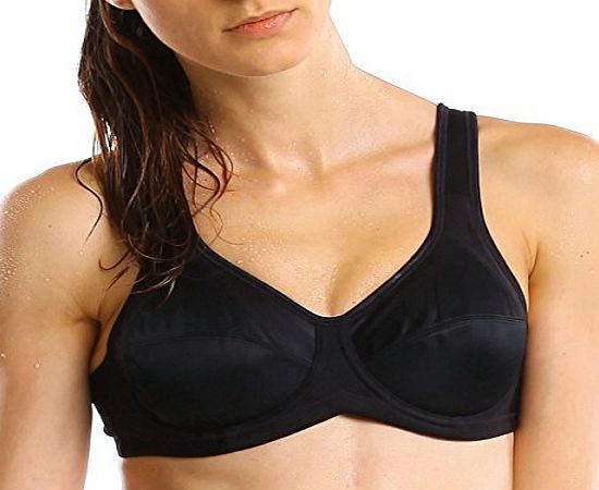 La Isla Womens Level 4 High Impact Maximum Support Active Underwire Sports Bra Black 34 E