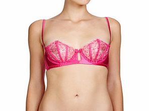 Mezzanote pink silk blend lace bra