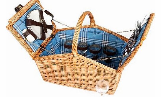 4 Person La Roca Wicker Picnic Hamper