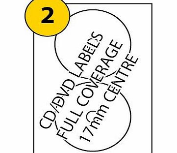 Labels4u DVD / CD Labels per page X 20 Sheets, Avery L7676 amp; J876 Compatible, White Blank Multi function Self-Adhesive, Printable with Copier, Laser or Inkjet Printer, 117mm Diameter Full Coverage - A LABE