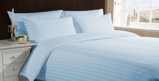 Lacasa Bedding 800 TC Egyptian cotton Duvet Cover Italian Finish Stripe (UK King , Sky BLue )