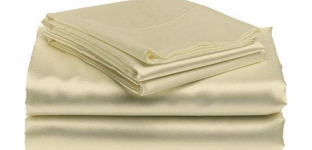 Lacasa Bedding Satin Sheet set Italian Finish Solid (UK Double , Beige )