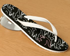 Lacoste Ladies Lacoste Black/White La Cruz Flip Flops