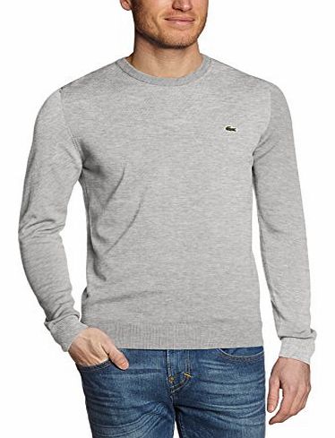 Lacoste Mens AH8592-00 Crew Neck Long Sleeve Jumper, Multicoloured (Silver Chine/Flour V35), XX-Large (Manufacturer size: 7)