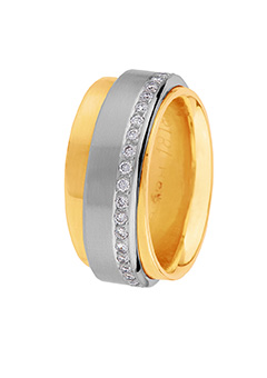 18ct 2 Colour Gold 0.33ct Diamond Band