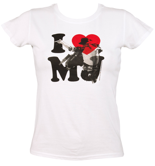 Michael Jackson I Heart MJ White T-Shirt