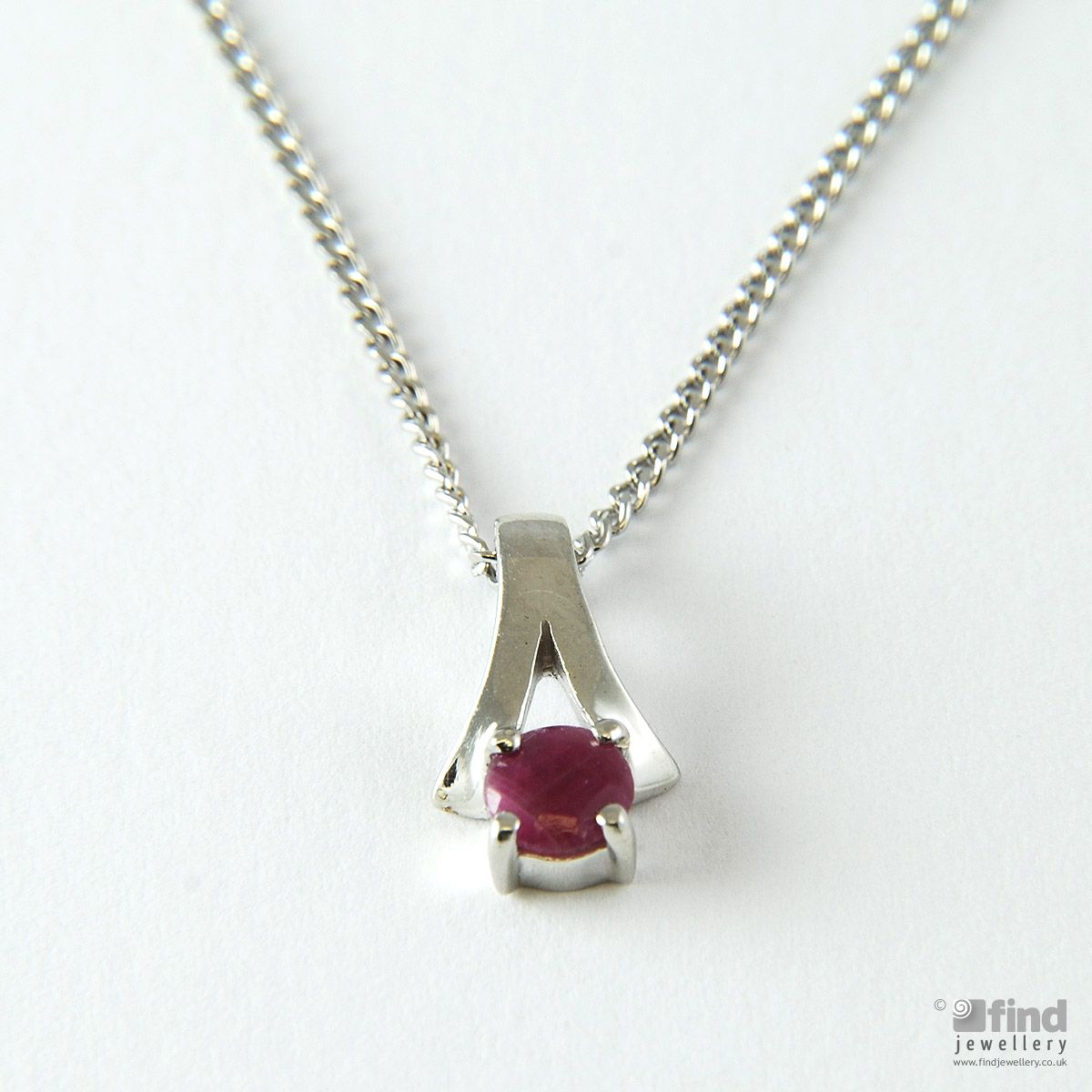 Sterling Silver Ruby Pendant Necklace